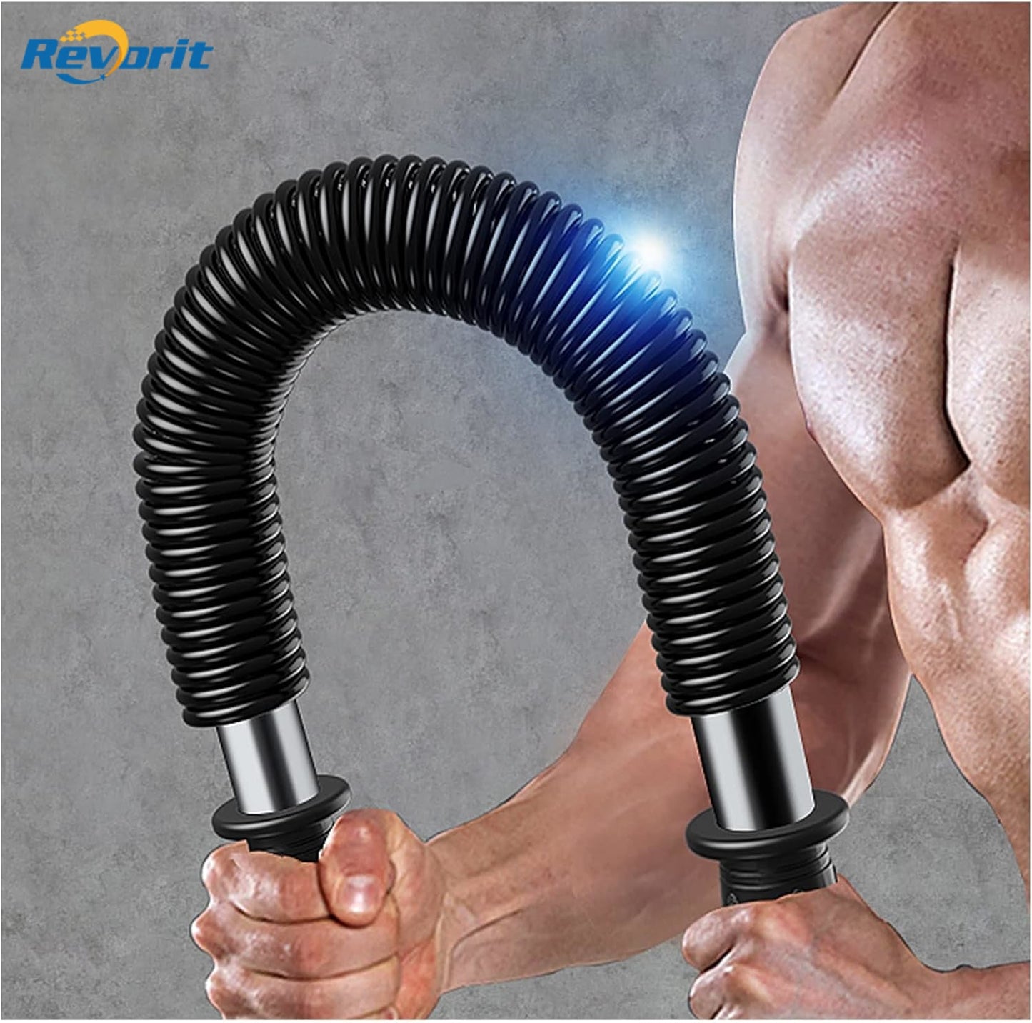 Revorit Power Twister Arm Exerciser for Curl Assist, Bicep and Tricep Strengthener Body-Building Apparatus for Barbell and Dumbbell Workouts, Muscle Isolation for Strengthening Arms,20KG