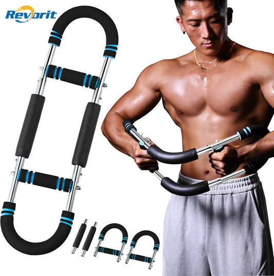 Revorit Chest Workout Equipment,Twister Arm Trainer,Arm Trainer for Men,Chest Trainer,Chest Clip Muscle,Adjustable Portable Arm Toner - Detachable Design for Home & Gym Use