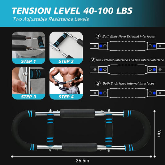 Revorit Chest Workout Equipment,Twister Arm Trainer,Arm Trainer for Men,Chest Trainer,Chest Clip Muscle,Adjustable Portable Arm Toner - Detachable Design for Home & Gym Use