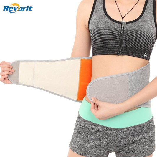 Revorit Men Women Winter Thicken Thermal Plush Waist Warmer Lumbar Support Belt Cozy Warm Abdominal Protector Stomach Body Wrap Band Back Brace Kidney Binder Size