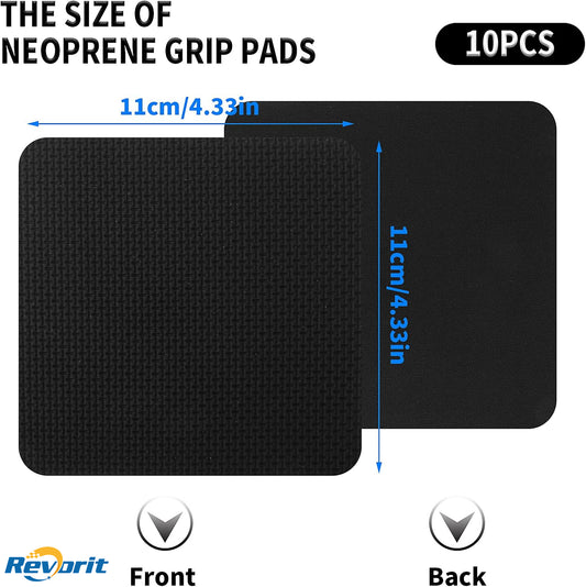 Revorit 10 Pcs Grip Pads for Weight Lifting, Neoprene Workout Pads, Gym Hand Grips, No More Sweaty Gym Gloves