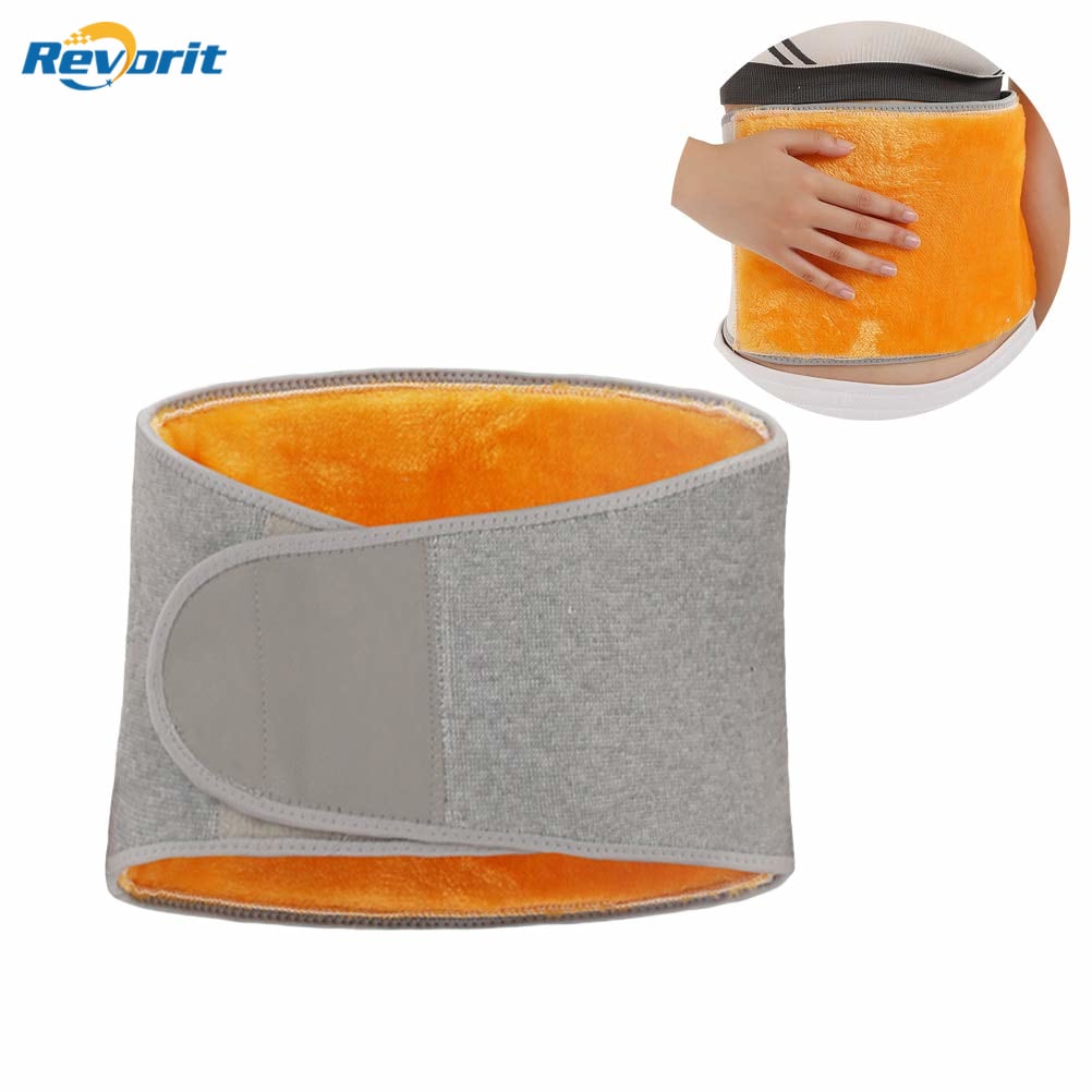 Revorit Men Women Winter Thicken Thermal Plush Waist Warmer Lumbar Support Belt Cozy Warm Abdominal Protector Stomach Body Wrap Band Back Brace Kidney Binder Size