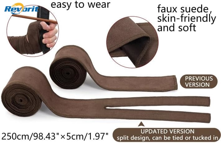 Revorit Medieval Hand Wraps Renaissance Faux Suede Bracers LARP Halloween Cosplay Costume Accessories