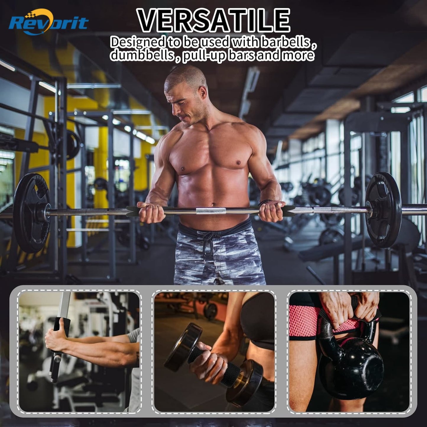 Revorit 10 Pcs Grip Pads for Weight Lifting, Neoprene Workout Pads, Gym Hand Grips, No More Sweaty Gym Gloves