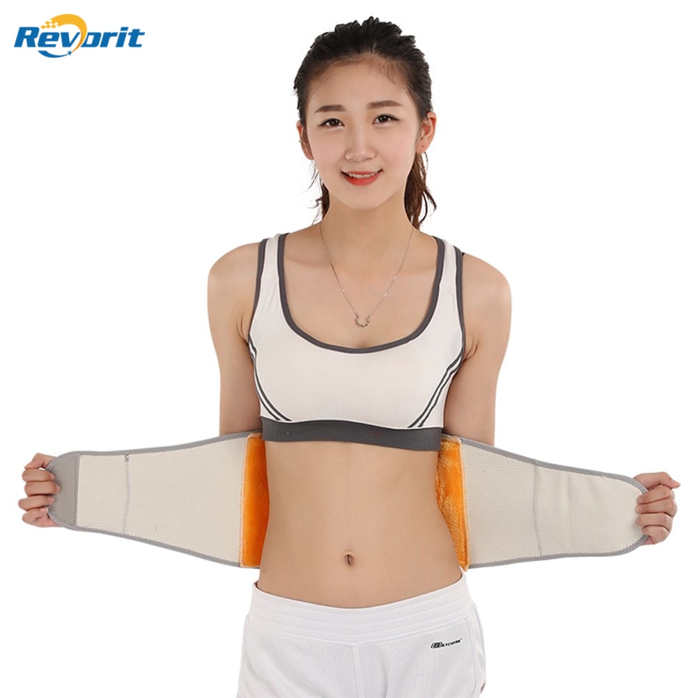 Revorit Men Women Winter Thicken Thermal Plush Waist Warmer Lumbar Support Belt Cozy Warm Abdominal Protector Stomach Body Wrap Band Back Brace Kidney Binder Size