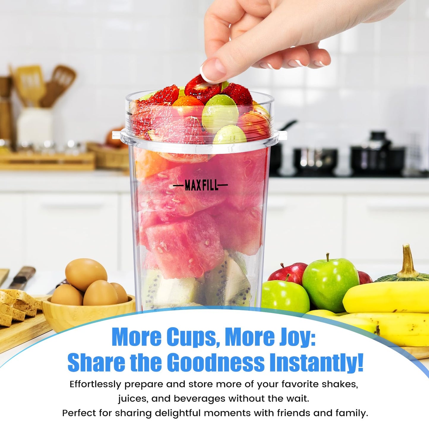 Revorit Ninja Fit Blender Cups Replacement 16 oz Cups Kit with Sip & Straw Lids and To Go Lids QB3001SS BL660 BL770 BL740 BL810
